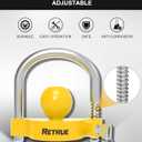 RETRUE Universal Coupler Lock Trailer Locks Ball Hitch Trailer Hitch Lock Adjustable Security Heavy-Duty Steel Fits 1-7/8 Inch, 2 Inch, 2-5/16 Inch Couplers, Bright Yellow, Light Weight
