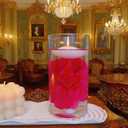 24 Pcs Floating Candles for Centerpieces and Floating Flowers Vase Fillers for Centerpieces Rose Red Artificial Flowers for Wedding Table Party Home Decoration