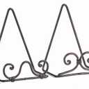 7" H Plate Holder Display Stand, Metal Scroll Picture Easel Stand for Photo, Set of 4, Antique Black Finish