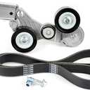 Tykick Drive Belt Tensioner Assembly Kit with Pulley & Serpentine Belt for Chevrolet Impala for Chevy Malibu for Buick LaCrosse Regal for Saturn Aura Vue 2007-2016 2.4L L4 Replaces 12663047, 7PK1290