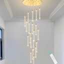 20-Lights Modern Led Crystal Chandeliers Long Large Spiral Chandeliers High Ceilings chandelier for Staircase Foyer