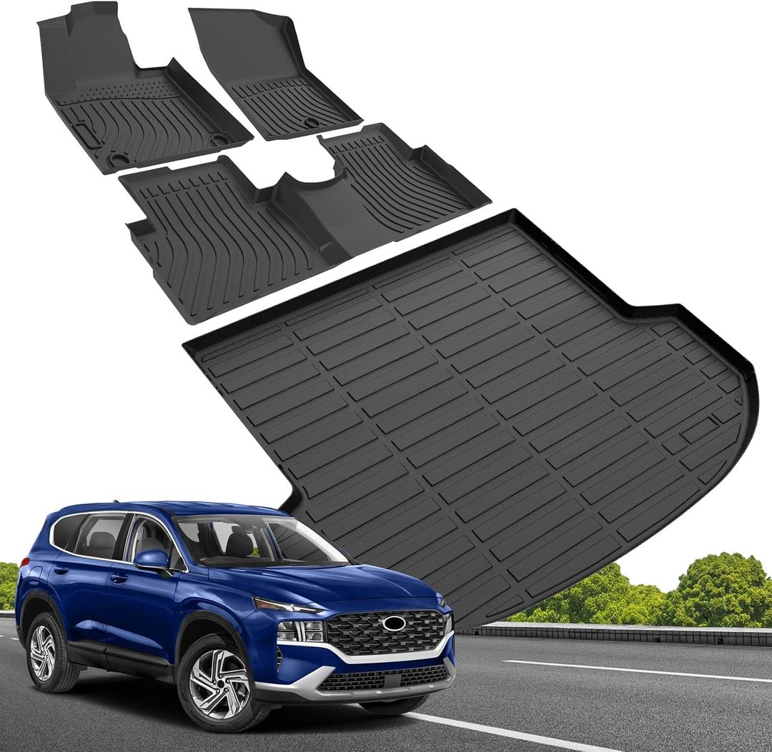 Floor Mats & Cargo Liner for 2021 2022 2023 Hyundai Santa Fe(Gas Only)