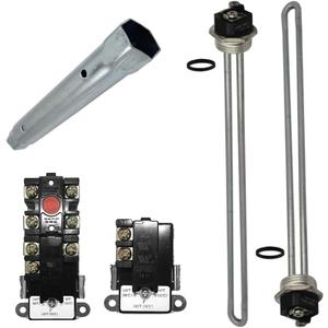 EWH-03 Electric Water Heater Tune-Up Kit with Element Wrench, Includes Upper & Lower Heater Thermostat, 2x Heater Elements - 4500W 240V (3500W@208V), 1 x Element Wrench, Water Heater Replacement Parts