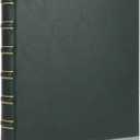 Vintage Hardback 3 Ring Binder 1 Inch, Professional Leather Binder 3 Ring, Three Ring Binders Fits 8.5" x 11", D Ring Binders for Photo Album, Home, School and Office Supplies- Dark Green