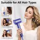 Hair Dryer, 160000 RPM Professional High-Speed Blow Dryer 500 Millions Negative Ionic Care Hair Dryer for Fast Drying, Low Noise Thermo-Control Hairdryer, Travel with Diffuser, Purple