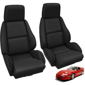 SAPUBK Custom-Fit Front Seat Covers Replace for 1984-1993 Chevy Corvette C4 Sport Model Seat, Premium Leather with Composite Soft Foam Lining Seat Cover