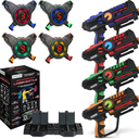 ArmoGear Laser Tag Guns with Vests Set of 4 - Adult Laser Tag Guns, Multiplayer Lazer Tag Set for Kids, Teens, and Adults - Indoor and Outdoor Game for Family Fun - Gift for Boys and Girls, Ages 8+, Missing Parts, Missing One Gun, One Charger, One Mu