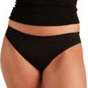 saalt Reusable Period Underwear - Comfortable, Thin, and Keeps You Dry from All Leaks (Cotton, Bikini) (X-Large, Volcanic Black)