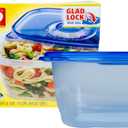Glad GladWare Deep Dish Food Storage Containers, Large Rectangle - Meal Container Holds up to 64 Ounces of Food - Lock Tight Seal, 3 Count