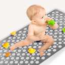 Bath Mat for Tub, 30 x 17 inch Non Slip Bathtub Mat Machine Washable Shower Mat with Suction Cups, Quick Drain Bathtub Mat for Bathroom (Grey)