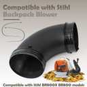4283-700-6900 Blower Tube Elbow Compatible with Stihl BR800 BR800X Backpack Leaf Blowers Pipe Elbow Replace 42837006900 4283 700 6900, Black