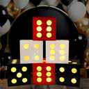 6 PCS Large Dice Favor Boxes with Light 11.8 Inch Casino Theme Party Decorations Las Vegas Birthday Balloon Boxes Casino Night Centerpieces Boxes for Game Night Birthday Party Supplies Favors