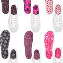 6 Pairs No Show Socks Sockless Shoe Liner Washable Barefoot Shoe Insoles No Slipping Inserts for Women Man(Vintage Style)