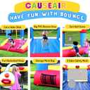Causeair Inflatable Bounce House with GFCI Blower,12 ft L x 9 ft W,Basketball Hoop,Dart Ball Game,Durable PVC Coated Bounce Area,Jumping Bouncy Castle with Slide