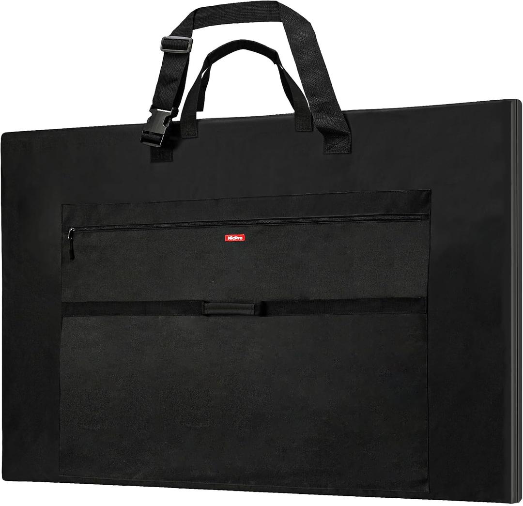 Nicpro Light Weight Art Portfolio Bag, 36 x 48 Inches Waterproof Nylon Art Portfolio Case with Shoulder & Handle Carry, for Artwork, Poster, Sketch Drawing, Canvas, Photography, Solar Panel Storage