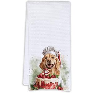 Cabana Bro Christmas Golden Retriever Kitchen Towels, Gifts for Golden Retriever Lovers, Funny Cook Dog Dish Tea Towels for Kitchen Decor, Dog Lover Gifts, 16x24 Inch