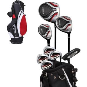 Precise Complete Teen Golf Club Set for Ages 1316  Includes Titanium Driver, Stainless Steel Hybrid, 7PW Irons, Putter, Stand Bag & 3 Headcovers  Graphite/Steel Shafts