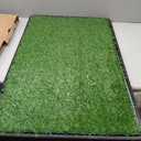 LOOBANI Large Dog Grass Pad with Tray - 35x23in Dog Litter Box with 2 Artificial Grass Patch + 2 Washable Pee Pads - Quickly Absorbency Indoor Outdoor Potty for Patio Balcony Apartment Use