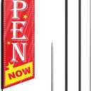Now Open Flag Open Feather Flag Pole Kit for Business Advertising Outside Includes 1 Open Flag Pole Grand Opening Flags Custom Banners for Open Themed Business Banner Outside