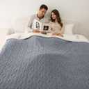 Heated Blanket Queen Size 84"X90" Blue - Soft Thick Warm Sherpa Electric Blanket for Winter with Dual Control, 5 Fast Heating Levels & 10hrs Auto Off for Women, Overheat Protection for Bed