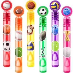 Sport Party Favors for Kids  24PCS Sports-Themed Mini Bubble Wands, Great for Birthday Supplies, Pinata Fillers, Goodie Bags & Classroom Rewards