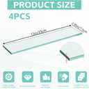 4 PCS Glass Medicine Cabinet Shelves Replacement, Thcik Glass 13 Inch Bathroom Cabinet Shelf Replacement, Medicine Shelves Suitable for Living Room Bathroom Kitchen Wall Mounted and Hanging Cabinets, 13 x 2.95 x 0.314 inches
