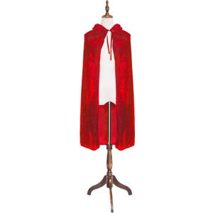 Mayplous Halloween Costume Cape Cosplay Cape Velvet Cloak Fancy Dress Role Play Dress Up (59", Red)