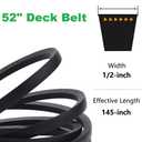 07200023 52 inch Mower Belt for Ariens Ikon X 52 XD 52 Deck Belt Gravely ZT XL 52 Ariens Zoom XL IKON Gravely ZT X ZTXL Series Parts 1640 1840 2044 2348 2552 52" Deck Belt 1/2"x145.5"