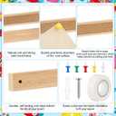 Threehoney 5 Pcs 48" x 1" Cork Strips Bulletin Bar Strips for Wall Bulletin Board Aluminum Trim Brown Cork Boards with Accessories for Paste Notes Photos Classroom Office Holiday Decor