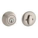 Kwikset 660 Deadbolt Deadbolt Lock, Satin Nickel Round Exterior Keyed Front Entry Door, Pick Resistant SmartKey Rekey Security, Single Cylinder Dead Bolt, with Microban Protection (Round, Satin Nickel)