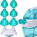 Nasal Dock & 3 Pairs Nasal Pillows Combo Compatible with Navage Nasal Care - High Grade White Nose Dock and Silicone Nose Pillows Compatible with Navage Nasal Irrigation System in Blue