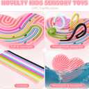 Sensory Activity Board Sensory Toys for Kids Calming Fidget Toy for Stress Relief,Anxiety,ADHD,Silent & Mess-Free,Autism Sensorys Products for Kids 3+ & Adults,Travel Activity Toys (Pink Heart Shape)