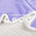Electric Heated Blanket 72"x84" Full Size for Safe All Night Rest, Dual-Sided Microplush Sherpa for Bedroom Couch Use, 4 Heat Settings & 10 Hours Auto Off Energy Saving, Machine Washable-Pale Purple