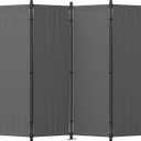 Room Divider, 4 Panel Folding Screen, 88” Portable Separating 3 Feet(Grey)
