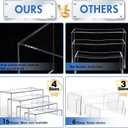 Aheroi Display Risers, 16 Pcs 4 Set(7L~8L~9L) Acrylic Riser Display Shelf, Clear Risers Display Stands, Rectangular Acrylic Risers for Decor Display, Cupcake Candy Shoe Showcase Stands