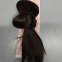 Messy Bun Hair Pieces for Women Claw Clip in Straight Bun 9 Inch Short Ponytail Extension Messy Bun Clip in Hair Piece Fake Hair Clips for Thin Hair(Chestnut Brown)