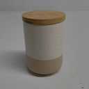 Yangbaga Canister Sets for Kitchen Counter, 20 OZ Large Ceramic Food Storage Jars with Airtight Wood Lids, Large Kitchen Canisters for Coffee, Sugar, Tea, Flour, Spice