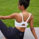 RUNNING GIRL Sports Bra for Women High Support, Molded Cup High Impact Sports Bras for Women with Sewn in Pads (White, S)