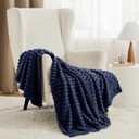 Bedsure GentleSoft Navy Blue Fleece Blanket for Couch - Cozy Soft Blankets for Women, Cute Small Throws for Girls, Navy, 50x60 Inches