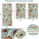 Homcomoda Boho Floral Kitchen Rugs Sets 3 Piece with Runner Kitchen Mats for Floor Non Slip Kitchen Rugs and Mats Washable Kitchen Runner Rug Sets for Hallway Laundry Kitchen, 20"x32"+20"x32"+20"x47"