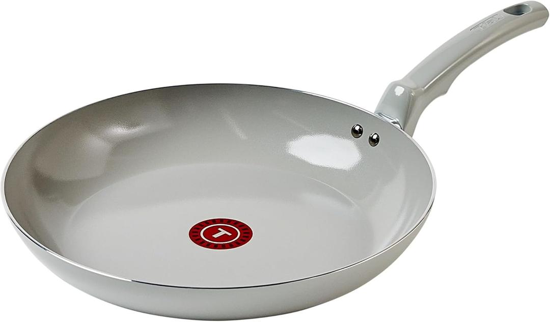 T-Fal Refresh Ceramic Frying Pans Nonstick 12 Inch Skillet, Oven Safe to 350F, Cookware with Stay-Cool Handle, Moon Grey (Gray)
