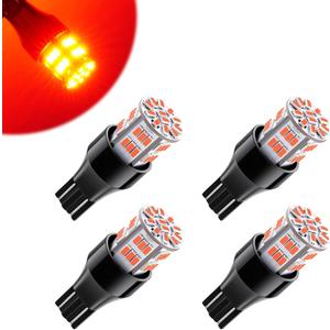 4PCS 912 921 LED Bulb Brake Tail Light 12V-24V Super Bright T15 906 904 902 922 W16W LED Replacement Light Kit Set for Car Tail Brake Turn Signal Lights - Brilliant Red