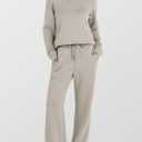 ANRABESS Women's 2 Piece Lounge Sets Casual Travel Outfits Wide Leg Tracksuit Sweatsuits Matching Set 2026 Fall Clothes (X-Large, Light Grey)