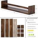 AZSKY Nursery Book Shelves 24 Inch Deep Walnut Floating Bookshelf for Kids Room Wall Mounted Floating Shelves Solid Nursery Bookshelf Perfect Decor for Kitchen Bedroom Living Room Set of 3