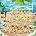 50 Pcs Mini Summer Beach Gnomes Figurines Bulk Small Ocean Rubber Figures to Hide Funny Little Hawaiian Luau Party Favors Gifts Ornament for Home Office Miniature Crafts Decorations