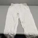 Tanming Linen Pants for Women Summer Casual High Waisted Drawstring White Beach Pant S
