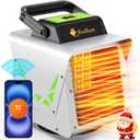 Greenhouse Heater 1500W with APP Remote Control, Greenhouse Heater With Thermostat, Portable Outdoor Heater for Plants Vegetables Flowers,Smart Electric Safe Heater for Green house,Grow Tents,Garage