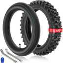 1PZ EHX-C8K 3.00-12 Tire & Inner Tube 80/100-12 Replacement for Honda CRF70 XR70 CR60R KLX110 KX60 Suzuki DRZ110 DS80 JR80 RM50 PW80 TTR YZ60 65SX 90cc 110cc 125cc SSR Off Road Motocross Pit Dirt Bike
