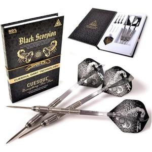 US Darts CUESOUL Black Scorpion 24 Grams 90% Tungsten Steel Tip Dart Set + Bonus Upgrade Kit
