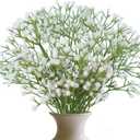 Babys Breath Artificial Flowers 6PCS, Fake Gypsophila Flower Arrangement Faux Flowers Bouquet Bulk Real Touch Flowers for Wedding Centerpieces Home Party Decor(White)